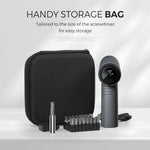 32-in-1 Electric Screwdriver Set with 200rpm Speed, Enhanced 6N.m Electric and 10N.m Manual Torque Illuminating LED Lights Digital Display and One-Button Control Includes USB Cable and Storage Bag