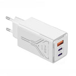 [GaN Tech] KUULAA KL-CD64 65W 3-Port USB PD Charger USB-A+2USB-C PD Fast Charging Wall Charger Adapter EU Plug US Plug for iPhone 16 16 Pro 15 14 13 Pro Max for Xiaomi 15 Ultra for Samsung Galaxy S25 Ultra for Huawei Pura X