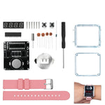 T15 DIY LED Digital Watch Kit Transparent Case Silicone Strap Microcontroller Clear Display Accessories for Soldering Practice