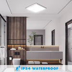 Elfeland 24W 30cm LED Square Ceiling Light With RGB Ambient Backlight Remote Control APP Control Dimmable Modern Ceiling Lamp