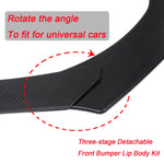 LinkMejor 4PCS Black Front Lip Chin Bumper Spoilers Body Kits For Car Universal