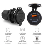 12-24V QC3.0 QC4.0 Dual USB Car Charger Socket Type C Quick Charge Waterproof for RV Yachts Motorcycles