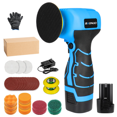 LinkMejor Cordless Car Polisher Portable High Speed 16.8V Battery Powerd Waxing Rust Removal Grinding Polishing Machine Scratch Repair Waxing Tools