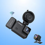 1080P 3 Channel Dash Cam Front and Rear Inside Full HD Recording With Night Vision Wifi Driving Recorder High-Definition Video Parking Monitoring With Night Vision