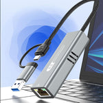 USB3.1 5000Mbps USB/Type-C To RJ45 Network Interface Converter Gigabit Ethernet Adapter RTL8157 for USB 3.1 Gen 1 Laptop Computer Plug and Play
