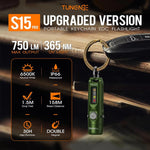 LinkMejor S15Pro 750LM LED Keychain Flashlight with Clip Magnet USB-C Rechargeable Mini EDC Pocket Light