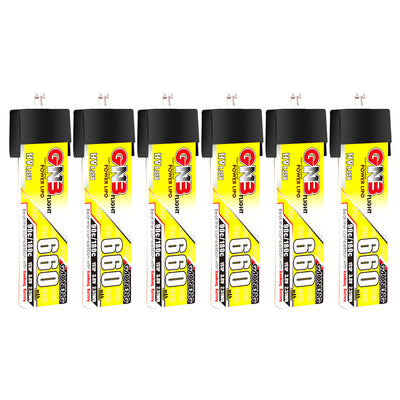 6PCS LinkMejor GNB LiHV 1S 3.8V 660mAh 90C LiPo Battery PH2.0 for Mobula7 75mm Indoor Whoop RC FPV Racing Drone Drone