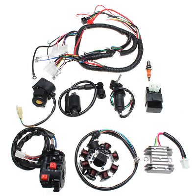 Electric Wiring Harness Wire Loom CDI Motor Stator Full Set For ATV QUAD 150/200/250CC