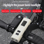 LinkMejor 400LM 2000mAh Type-C Charging Bicycle Headlight 3 Gears COB Side Light Battery Level Display Waterproof Power Bank Front Bike Light for Night Riding