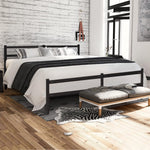 Lusimo King Bed Frame with Headboard 14 Inch Platform Bed Frame No Box Spring Needed Metal King Size Bed Frame with Storage  Heavy Duty Steel Slat and Anti-Slip Support Easy Quick Lock Assembly