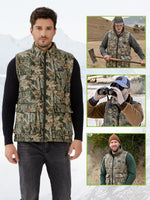 Auxo Heated Outdoors Vest for Men with 10000mAh Power Bank Included, 7 Heating Zones, Lightweight Camo Electric Heated Vest