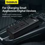 Baseus 150W Car Inverter USB Type C 30W DC12V to AC 220V 110V Auto Power Inversor Fast Charger For Car Power Adapter