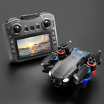LinkMejor M9 WiFi FPV with 12.5cm LCD Screen Controller HD Dual Camera Servo Gimbal Optical Flow Positioning Brushless Foldable RC Drone Quadcopter RTF