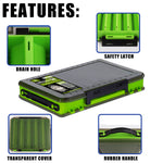 LinkMejor 10 Compartments Small Double Fishing Tackle Box Portable Handle Lure Baits Container Y-slot Storage Organizer