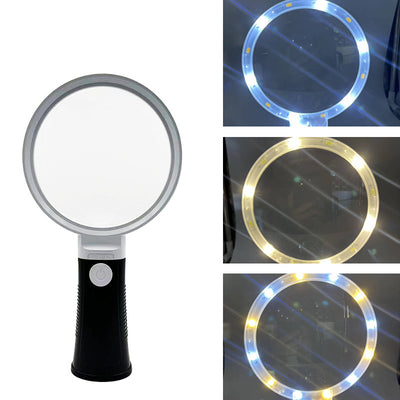 6X-10X Mini Pocket Magnifier Adjustable Handheld Reading Magnifier with Parent-Child Acrylic Lens Three-Mode Lighting Ideal for Outdoor Observation Reading Antique Appreciation and Circuitry Repair