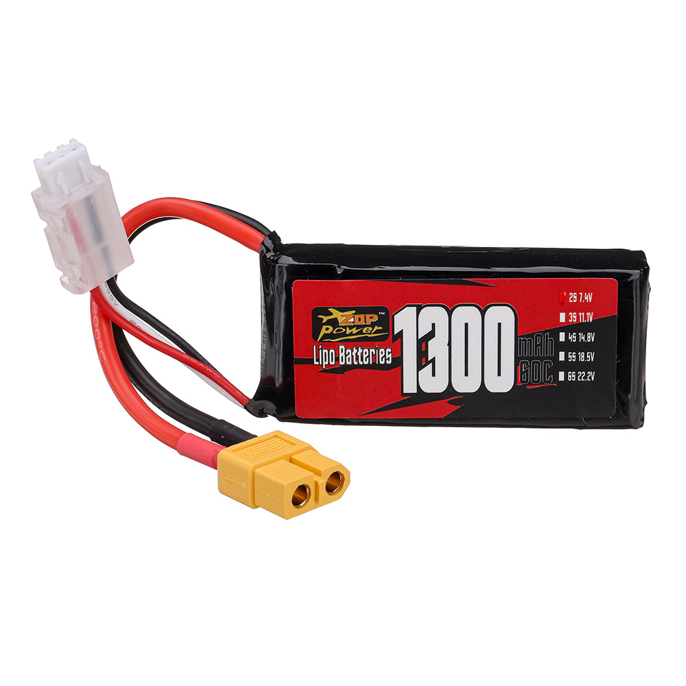 LinkMejor 2S 7.4V 1300mAh 60C LiPo Battery XT60 Plug for RC Drone