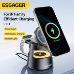 LinkMejor OJD-132 15W 4-in-1 Desktop Wireless Charger Fast Wireless Charging Station with Night Light Function for Smart Phones for iPhone 17 17Pro 16 15 14 Pro Max for Huawei Mate XTs for Xiaomi 17pro for Apple Watch for Airpods