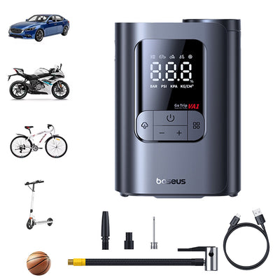 Baseus Wireless Car Air Pump LCD Digital Display Electric Tire Inflator Portable Air Compressor for Car Motorcycles Bicycle Ball