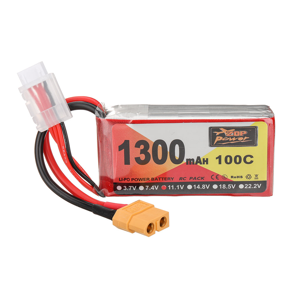 LinkMejor 11.1V 1300mAh 100C 3S LiPo Battery XT60 Plug for RC Drone