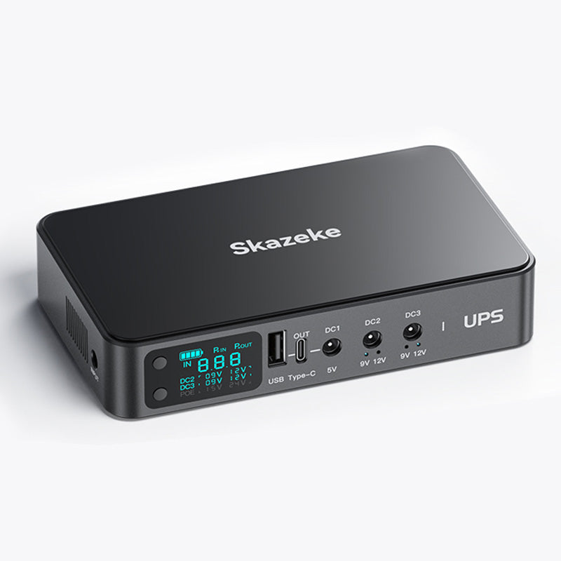 DR2 Mini UPS With LCD 10400/18000mAh 5-Port Output USB/Type-C Adjustable Router Modem Backup Power