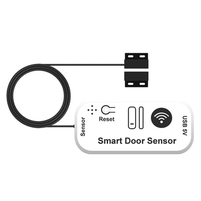 Tuya WiFi/Zigbee Smart Door Window Sensor with 5 Meter Wired Real Time Status Alert Remote Monitor Voice Control USB Powered with Alexa Google Home