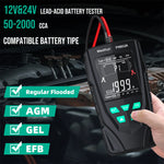 FY8912A Car Battery Tester 12V/24V 8V-36V Wide Voltage Range Lead-Acid AGM GEL EFB Diagnostic Tool