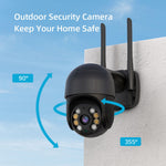 4MP/5MP/8MP Security WIFI PTZ Full HD Camera Night Vision AI Human Detections IP66 Waterproof Auto Tracking Two-way Audio Surveillance Camera EU Plug for Home Outdoor Security Monitoring