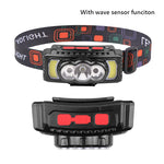 810/810s XPE+LED+COB Strong Light Smart Wave Sensor Headlamp Built-in Battery USB Charging Power Display Headlight