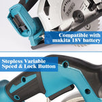 Drillpro 5 Inch Brushless Electric Circular Saw 10800RPM with Adjustable Bevel Cutting Angle and 3 Blades for Woodworking Power Tool