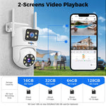 LinkMejor WK-4HS03 3K 6MP 5X Digital Zoom Dual Lens WiFi Camera with 10CH NVR Security Camera System Kit Full Color Night Vision Human Detection APP Remote Viewing P2P Video CCTV Surveillance Outdoor Camera System IP66 Waterproof