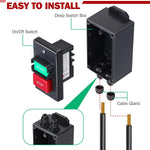 Dual Voltage Single Phase On/Off Switch 2HP/35A 120V 3HP/20A 230V Deep Switch Box Master Shut Off Fast Power Off For Table Saw Router Table Drill Press