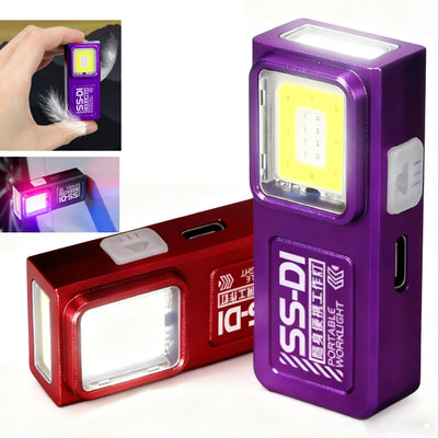 LinkMejor WS-SSD1 LED COB Mini Flashlight USB Rechargeable Mini Torch Portable EDC Working Light With Magnet Outdoor Emergency Hiking Fishing Lantern