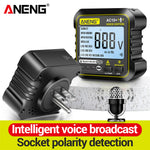 LinkMejor AC10+ Digital Display Socket with LCD Screen Voice Broadcast Leakage Protection Phase Meter Plug For Reliable Performance- Ideal for Standard Power Outlets
