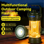 IPRee Portable Camping Lamp LED Handheld Light USB Rechargeable Mini Floodlight with 6 Light Modes Hiking Hook Design Tent Emergency