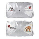 Car Windshield Sun Shade Umbrella 145x79cm Foldable Cartoon Pattern UV Blocker Heat Shield Protector For SUV Sedan MPV