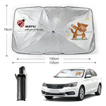 Car Windshield Sun Shade Umbrella 145x79cm Foldable Cartoon Pattern UV Blocker Heat Shield Protector For SUV Sedan MPV