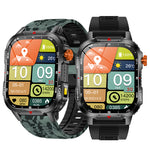 LinkMejor V35 2.01-inch HD Screen LED Flashlight 1100mAh Massive Battery Compass Voice Assistant bluetooth Call Heart Rate Blood Oxygen Monitor Sleep Monitoring Multi-sport Modes IP68 Waterproof Smart Watch
