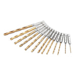 13Pcs HSS Drill Bit Titanium Coated Twist Drill Bits Hex Shank 1.5-6.5mm High Speed Steel Drill Bit Set