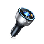 2-in-1 190W Car Lighter Charger Fast Charging with Retractable Data Cable Car Charge Adapter Socket USB Converter