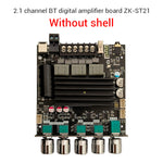 ZK-ST21 2.1 Channel Bluetooth Amplifier Board 100W+100W+200W Subwoofer TPA3221 Support Bluetooth AUX U Disk Sound Card