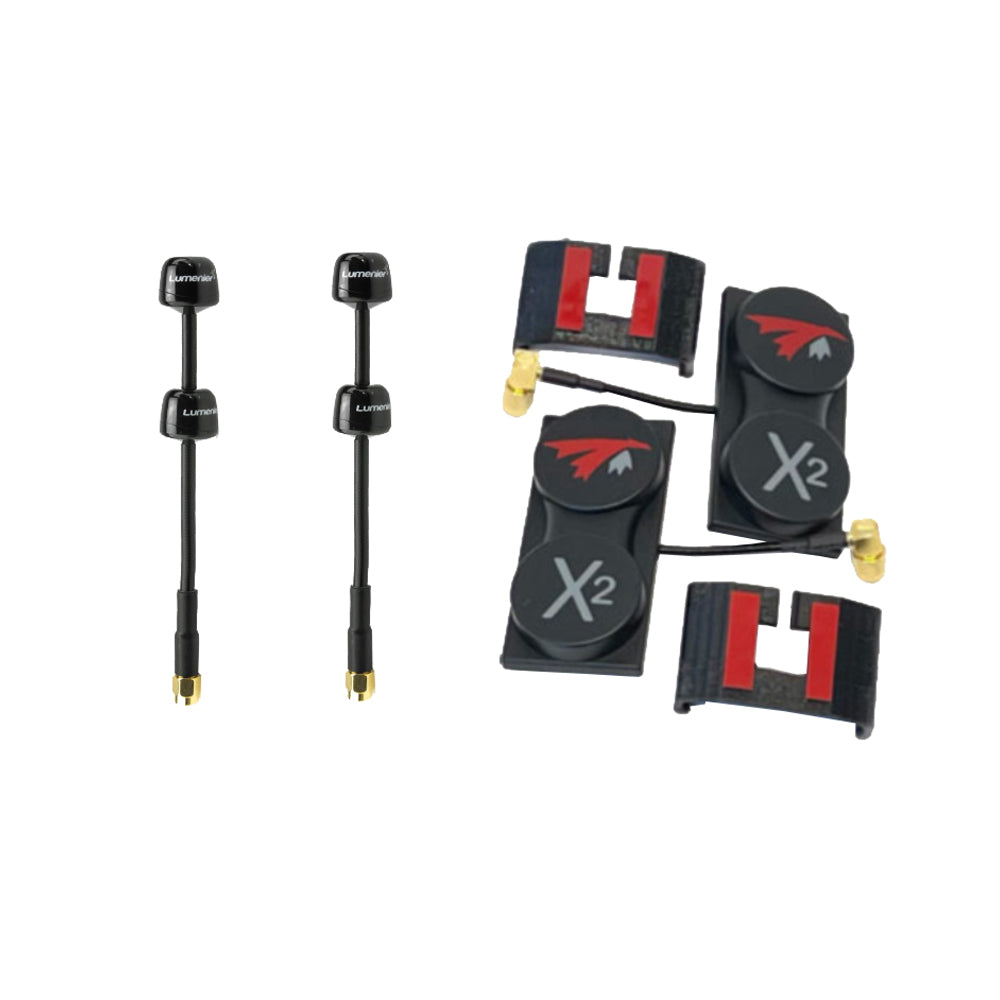 LinkMejor X-AIR 5.8GHz MK II Antenna and Stubby Combo 10.5 dBi Gain SMA Connector LHCP RHCP FPV Antenna for HDZERO Goggles