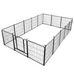 PawGiant Heavy Duty Metal Dog Exercise Playpen Fence for Indoor Outdoor 16 Panels 32 Inch Height