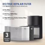 [US Direct]STEALTH Air Purifiers for Large Room Up to 673ft², H13 True HEPA Filter, Ozone Free Auto Function Ultra-Quiet Sleep Mode, Remove 99.97% of Pet Dander and Dust Smoke Pollen, for Home Office Kitchen