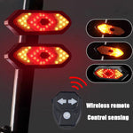 LinkMejor Bicycle Solar Charging Wireless Remote Control Turn Signal Taillights USB Rechargeable Waterproof Bike Rear Light for Outdoor Night Riding Safety