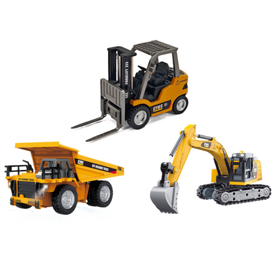 LinkMejor HG4-243 HG4-301 HG4-431 RTR 1/64 2.4G Mini RC Car Alloy Forklift Excavator Dump Truck Support App Remote Controlled LED Light Sound Engineering Vehicle Two Speed Desktop Toys Model Collection Gift For Boys