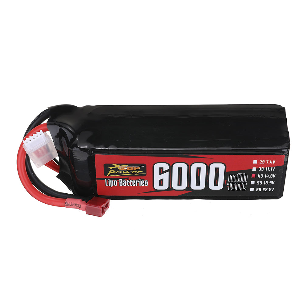LinkMejor Power 14.8V 6000mAh 100C 4S LiPo Battery T Plug for RC Car