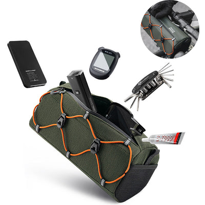 LinkMejor 2.2L Cycling Bicycle Front Bag 100% Polyester Three-point Fixation Stability High-visibility Reflectors Portable  Shoulderbag for MTB Road Bike