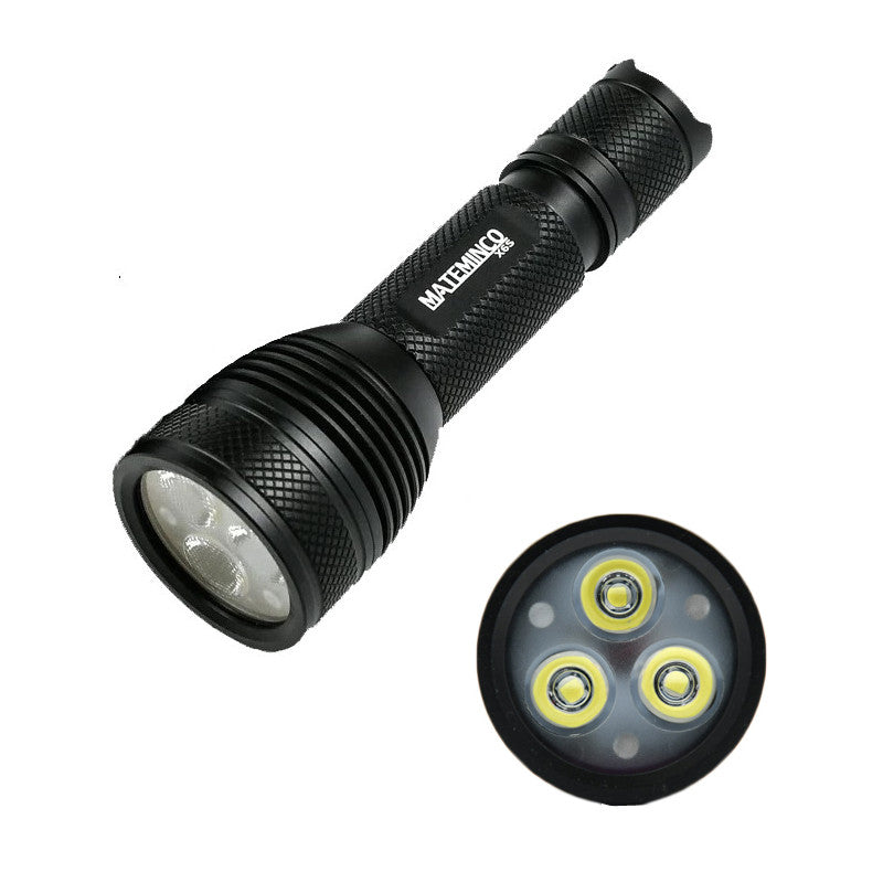 LinkMejor X6S 3*LED 3000LM Ultra Bright EDC LED Flashlight Small Throw Flood Tactical Flashlight 18650 Battery Mini Torch Strong Searching Floodlight