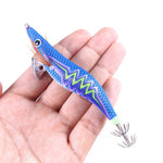 LinkMejor 10pcs Luminous Wooden Shrimp Fishing Lures Artificial Squid Hook Hard Bait for Octopus Cuttlefish