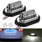2PCS 10-30V 12V 24V 6 SMD LED License Plate Tag Lights Lamps For Boat Truck SUV Trailer Truck Trailer VAN Caravan Universal